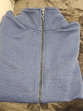 Skechers GO WALK Blue Ribbed Ladies Full-Zip Jacket - Size Medium